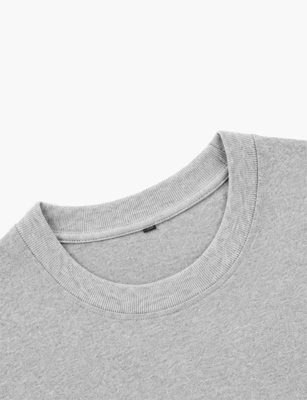Heavyweight Heather Grey Cotton T-Shirt | Premium Ring-Spun Fabric