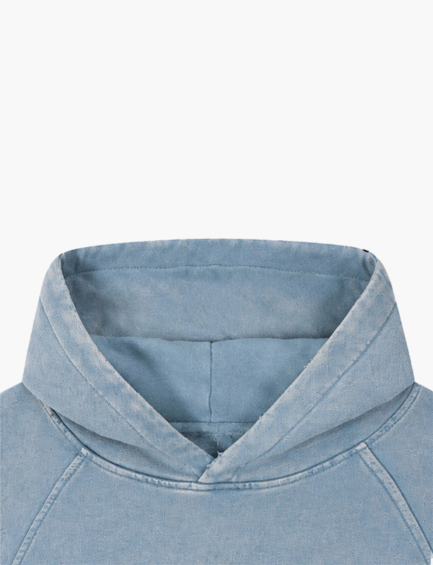 Heavyweight Washed Denim Hoodie - Premium Cotton Blend Custom Sweatshirt