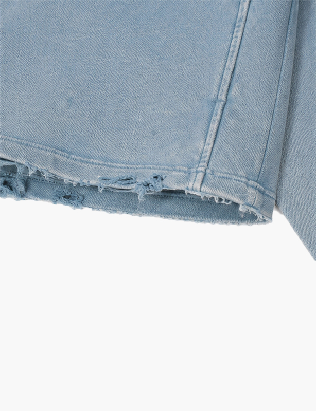 Heavyweight Washed Denim Hoodie - Premium Cotton Blend Custom Sweatshirt