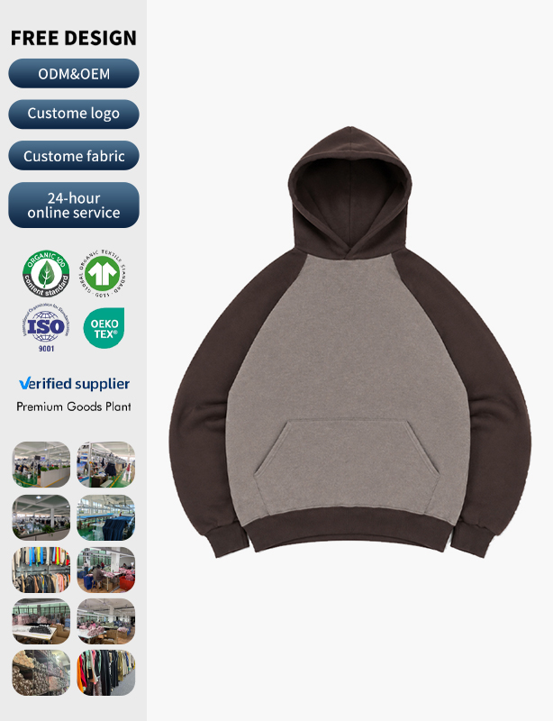 Design your own color-block hoodie with custom contrast panels and street-ready style.