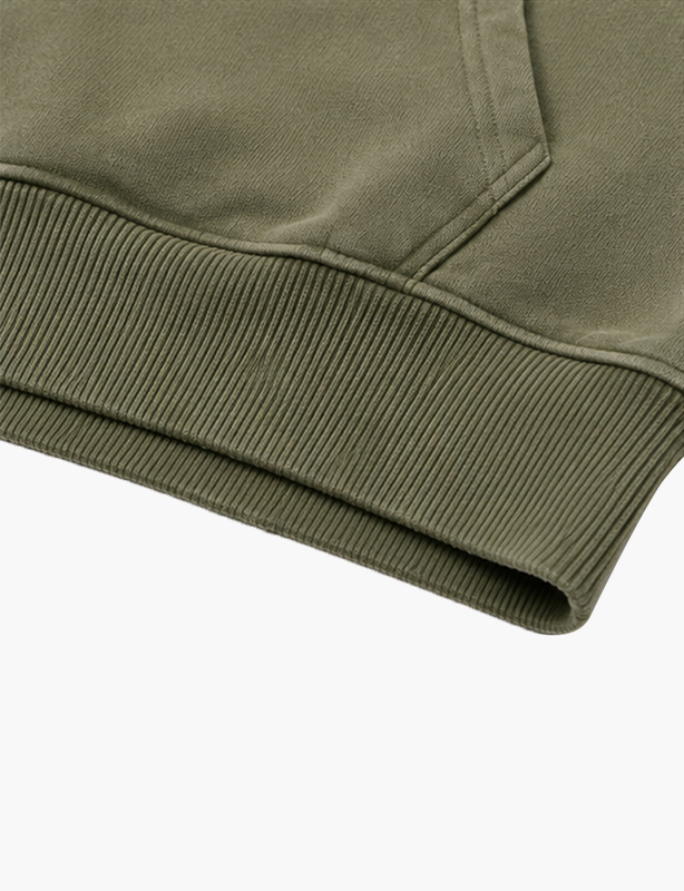 Custom Washed-Effect Zip Hoodie &ndash; Artisanal Distressing, Vintage Character, Tailored to Your Style.