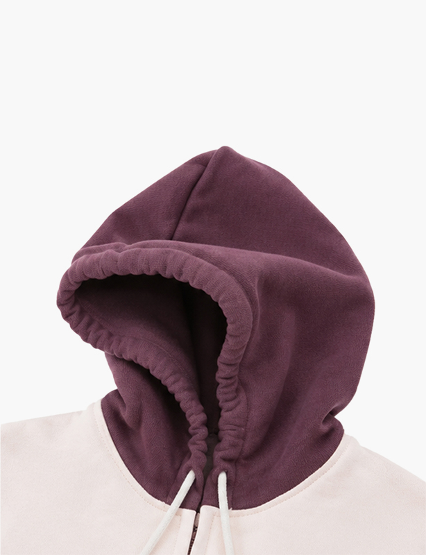 Two-Tone Color Block Full Zip Hoodie for Men and Women with Contrast Zipper and Adjustable Hood