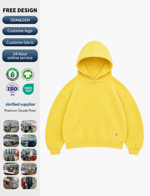 Heavyweight cotton-blend oversized pullover hoodie with a kangaroo pocket and adjustable drawstring hood in neutral earth tones.
